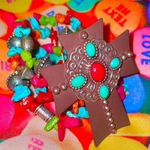 ❤️🤎Colorful Cross Bracelet💙💚